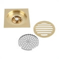 thumbnail image 4 of Desagüe de suelo cuadrado para ducha de baño, rejilla de desagüe de latón, colador, accesorio para el hogar, 4 of 14