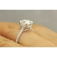 thumbnail image 5 of HeartsAndYou 3ct Oval Cut Moissanite Hidden Halo Engagement Solitaire Ring 18k White Gold over Silver, 5 of 6