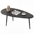 thumbnail image 1 of Costway Oval Coffee Table, Mid Century Center Table with Sturdy Metal Construction for Home Black, 1 of 10