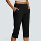 thumbnail image 1 of MKLEKYY Leggings Capris elásticos de cintura alta para mujer, para yoga, entrenamiento informal, pantalones capri, leggings rectos cortos, 1 of 5