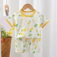 thumbnail image 2 of Caqnni Toddler Boy Clothes Kids Summer Short Sleeve T-Shirt and Elastic Shorts Cartoon Print Outfit 2 Piece Sweatsuit Set Short Sets Summer Pjs Pajamas & Dailywear Set 7-8 Years,Light Yellow, 2 of 4