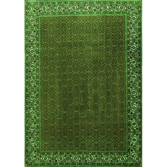 Ahgly Company Indoor Rectangle Persian Green Traditional Area Rugs, 7' x 10'