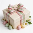 thumbnail image 5 of Easter Wired Ribbon with Bunny and Egg Checkered Pattern, Spring Decorative Polyester Ribbon Roll for Wreath Making Gift Wrapping Bows Basket DIY Crafts, 5 of 5