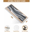 thumbnail image 4 of Stair Treads for Wooden Steps, Black Gray Ombre Peel and Stick Stair Treads with Adhesive, Modern Abstract Moire Art Geometric Non Slip Indoor Stairs Runner Rugs Mats for Elders Dogs 8"x30"7PCS, 4 of 7