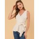 thumbnail image 3 of INSPIRE CHIC INSPIRE CHIC Tops De Verano Para Mujer, Sin Mangas, Con Escote En V, Con Lazo, En La Cintura Blanco crema L, 3 of 6