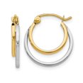 thumbnail image 1 of 14K Yellow and White Gold Double Hoop Earrings, 1 of 4