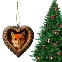 🎄【1PC Heart Shaped Animal Ornament – Acrylic Christmas Pendant | Woodland Animal Christmas Decoration for Tree & Gifts | Clearance Holiday Decor】