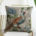 thumbnail image 7 of Zippered Pillow Cover Vintage Bird Flower Pillow Protector Chinoiserie Pheasant Bird Decor Pillows for Couch Sofa Bed 18"x18", 7 of 7