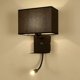 thumbnail image 1 of Indoor Wall Light with Flexible LED Reading Light, Bedside Wall Lamp with USB Port Wall Lamp and Shelf, Bedroom Wall Lamp with Fabric Lampshade,Warm L, 1 of 5