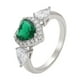 thumbnail image 1 of Anillo Compromiso Promesa Amor Esmeralda y Swarovski Oro Lam blanco 8, 1 of 7