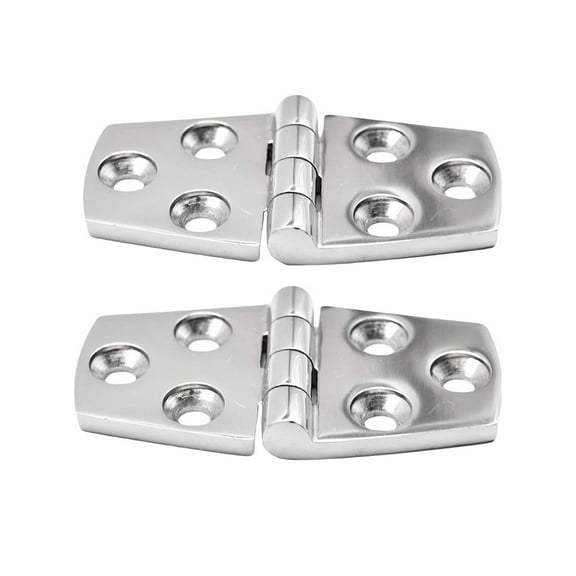 MARINE CITY Heavy Duty 316 Stainless Steel Polished Door Strap Hinges 1-1/2  3 Inches for Boats  Kayaks  Yacht Doors  Peer Doors  Motor Box Pair of 1