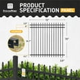 thumbnail image 4 of CAPHAUS 76FT Heavy Duty Pinnacle Fence Barrier Kit, Anti-Rust Metal Steel Fence with 6FT Height X 6FT Width Panels, with Arched Fence Gate, Posts, Connectors, Outdoor Fencing for Yard, 4 of 9