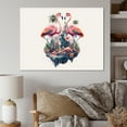 thumbnail image 2 of Designart Double Exposure Of A Flamingos With Nature Canvas Wall Art, 2 of 5