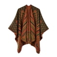 thumbnail image 1 of Hamky Coats for Women Fall Jacket Women's Shawl Wrap Patterns Printed Open Front Knitted Winter Thick Cardigans Sweater Ruana Cape Zip Up Jackets for Women Womens Jackets Casual Orange One Size, 1 of 3