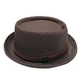 thumbnail image 2 of FKMJH Unisex Breathable Mesh Fedora Hat Summer Wide Brim Sun Beach Panama Hat Packable Lightweight Short Brim Adjustable Travel Hat Coffee,One Size, 2 of 7