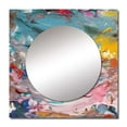 thumbnail image 2 of Designart "Summer Pastel Vibe Abstract Expressionism I" Abstract Painting Square Mirror For Wall Decor - Large Pink Square Printed Wall Mirror Art - Wall Mounted Square Large Mirror, 2 of 5
