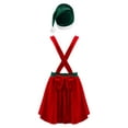thumbnail image 2 of YEAHDOR Kids Girls Christmas Theme Party Outfit Santa Elf Costume Shiny Sequins Mesh Leotard Dress with Hat Outfit Set Red 10, 2 of 7