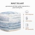 thumbnail image 7 of Bar Harbor 20" x 20" x 20" Blue & Ivory Pouf, 7 of 7
