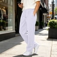 thumbnail image 6 of Hearthz Sweatpants for Men Baggy Wide Leg Lounge Mens Joggers Lightweight Lightweight Drawstring Cotton Sweatpants for Men with Pockets White XXL, 6 of 8
