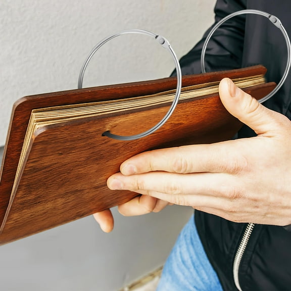 OFFIGAM 16Pcs Silver Metal Binder Rings Openable Loose Leaf Book Rings for Office Organization