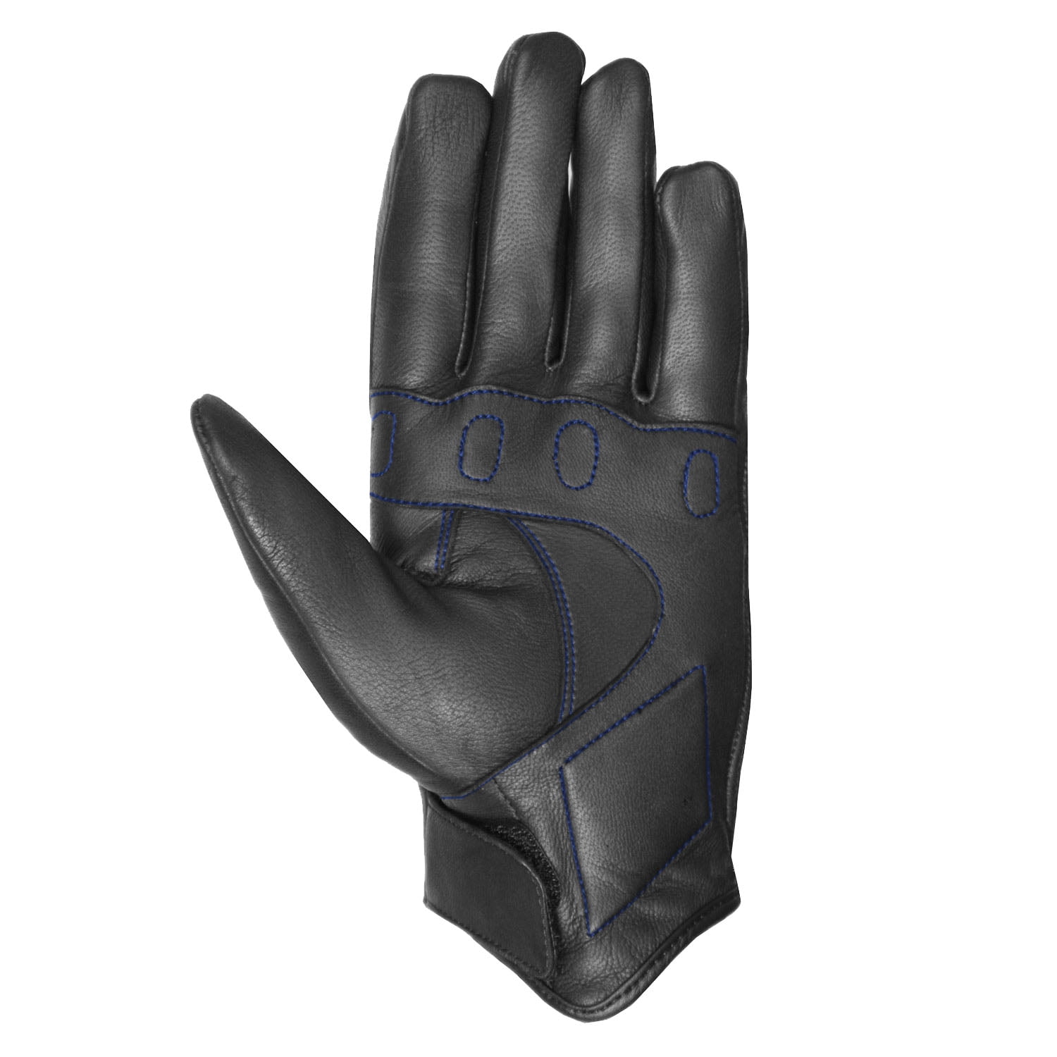 Jackets 4 Bikes Men's Premium Leather Street Motorcycle Protective Cruiser Biker Gel Gloves BlackBlue XXL