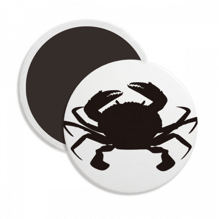 

Black Crab Pattern Marine Organism Round Ceracs Fridge Magnet Keepsake Decoration