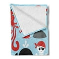 thumbnail image 2 of Pirate Soft Flannel Fleece Throw Blanket, Design Skull Octopus and Boy in Conceptual Dress, Cozy Plush for Indoor and Outdoor Use, 50" x 60", Blue Dark Pink, by Ambesonne, 2 of 5