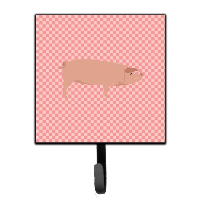 ""Caroline'S Treasures American Landrace Pig Pink Check Gancho De Pared Pequeño Multicolor""