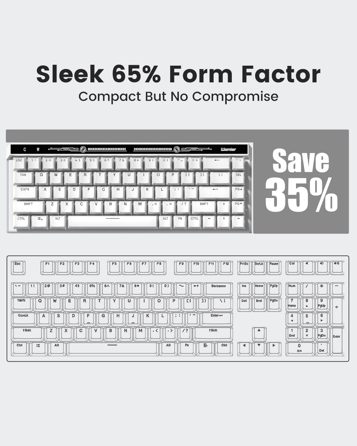 COSTOM VK68 Mechanical Gaming Keyboard, 60% Creamy Mechanical Keyboard, RGB Cute Wired Keyboad with Hot Swappable Gasket,for Windows&Mac,Green