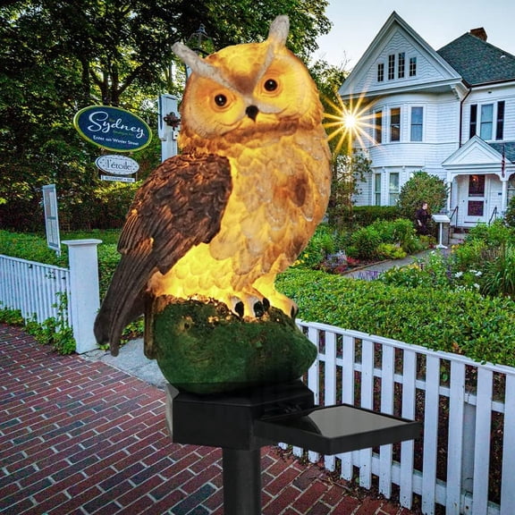 Solar Garden Light Outdoor,Waterproof Cute Animal Outdoor Figurine Lights Ornament Statue Decor for Pathway,Patio,Lawn Housewarming (Owl)