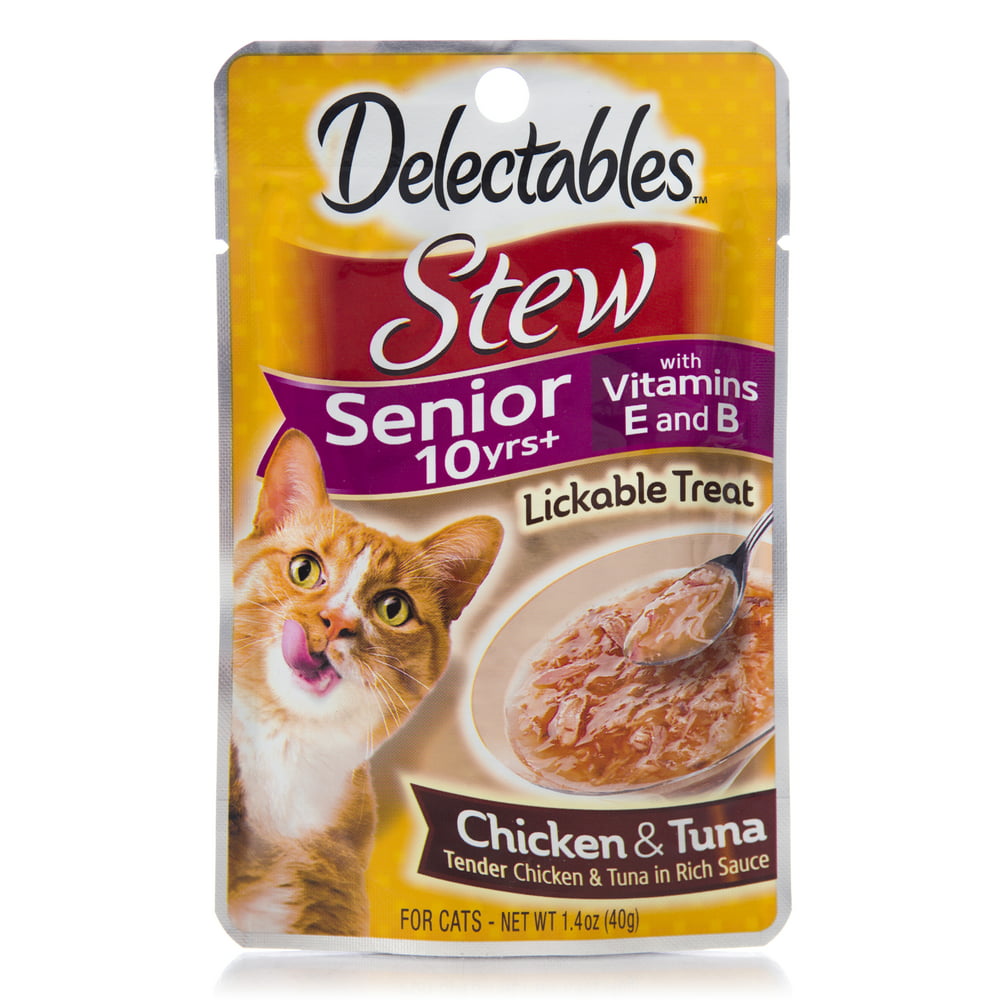 Delectables Lickable Cat Treats Stew Senior 10 yrs+ Chicken & Tuna, 1
