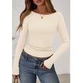 thumbnail image 2 of Remera PRETTYGARDEN Mujer Cuello Barco Manga Larga Beige Talle Grande, 2 of 5