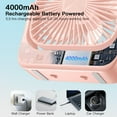 thumbnail image 5 of Desk Fan 4 Speeds Stronger Cooling Airflow Portable Small Fan Rechargeable Ultra Quiet Personal Mini Fan for Office,Bedroom,Home Kitchen Outdoor Activities Adjustable 360° Tilt Head Pink, 5 of 13