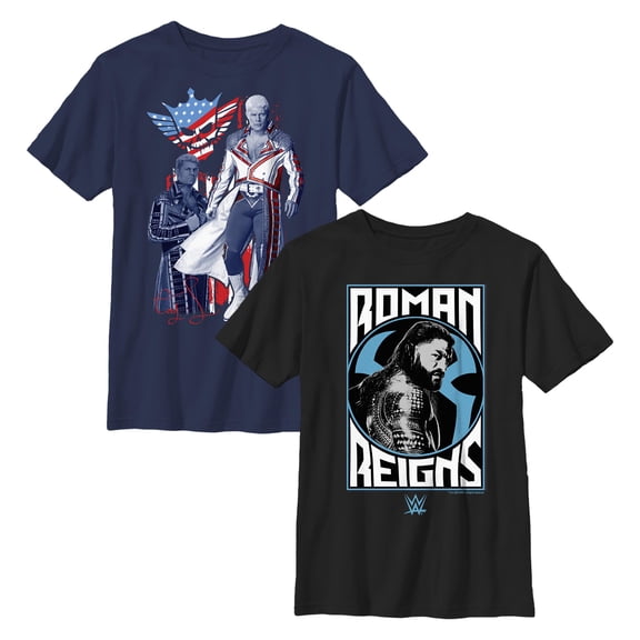 Boys WWE Cody Rhodes And Roman Reigns Color Pose 2-Pack T Shirt