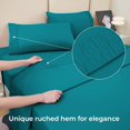 thumbnail image 2 of shiyou-Queen Sheets, Soft Teal Microfiber Cooling Sheets Drap Lit with Corner Straps, Emerald Deep Pocket Luxury Hotel Cozy Bedding Set, 2 of 4