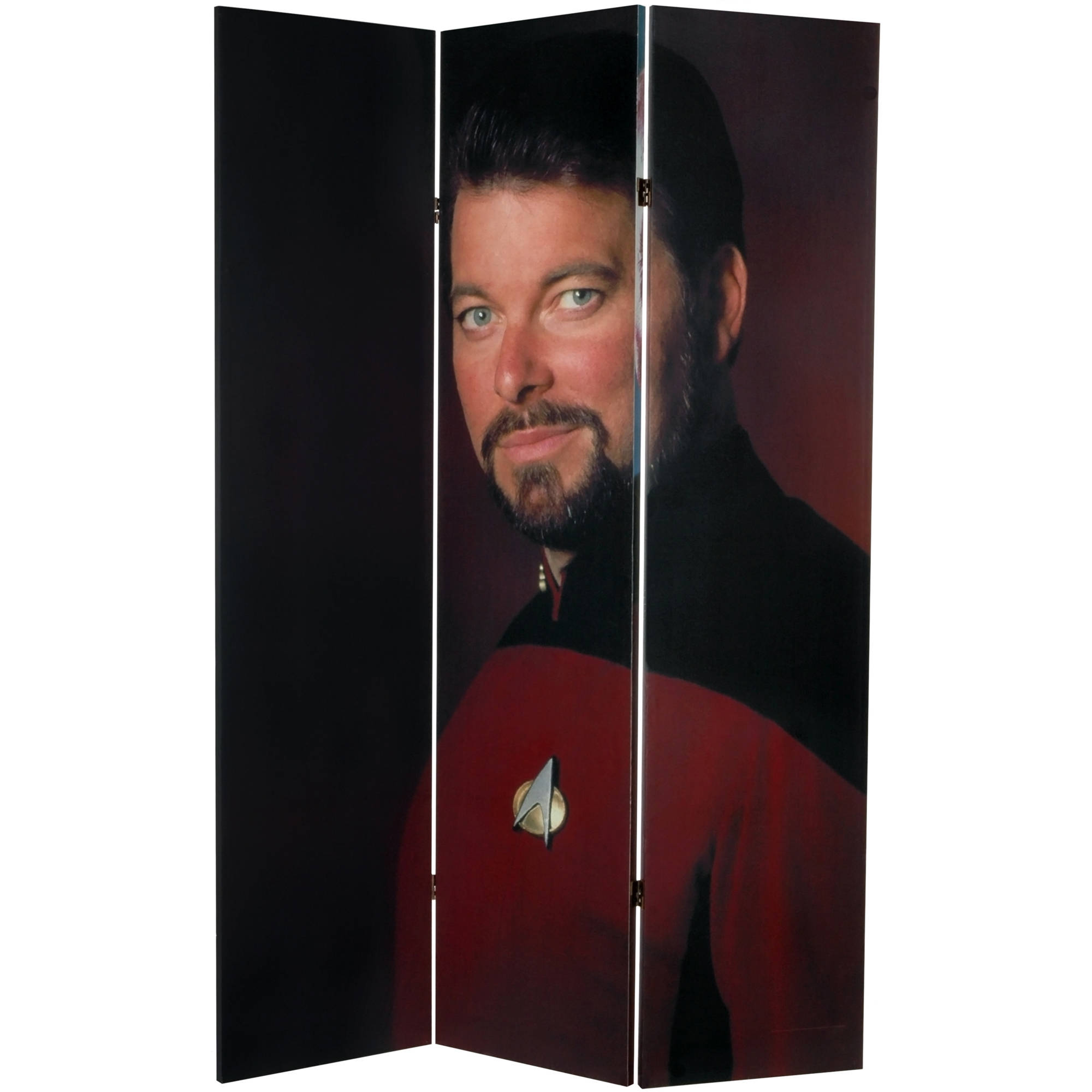 Oriental Furniture 6 Ft Tall Double Sided Star Trek Picard and Riker Canvas Room Divider - image 3 of 3