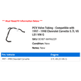 thumbnail image 2 of PCV Valve Tubing - Compatible with 1997 - 1998 Chevy Corvette 5.7L V8 LS1 VIN G, 2 of 2