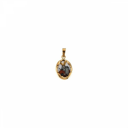 Paint Porcelain Jewelry - 14kt Yellow 13x10mm Moses Hand-Painted Porcelain Medal R16946 / 14Ky / 13.00X10.00 Mm / P / Ceramic Moses Pendant