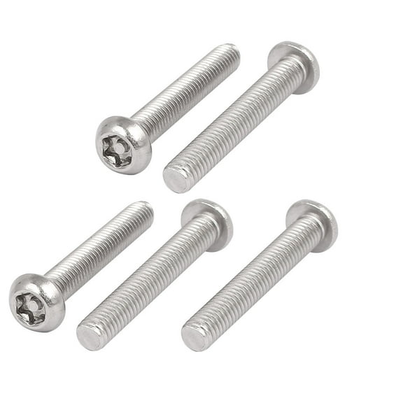 M6x40mm 304 Stainless Steel Button Head Torx Security Tamper Proof Screws 5pcs