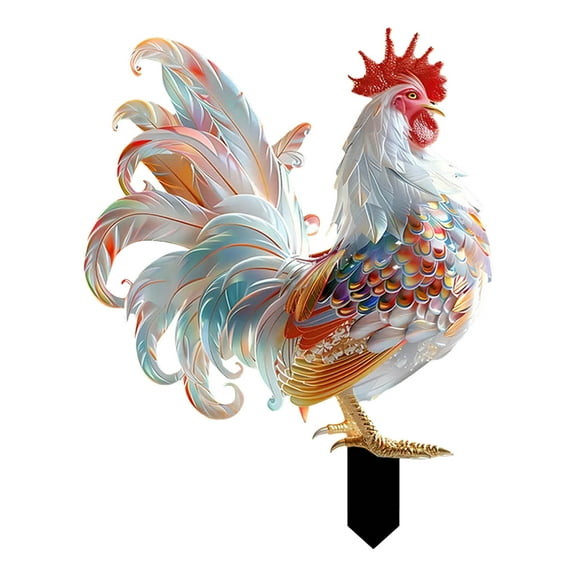 Acrylic Rooster Yard Chicken Decorations Outdoor Garden Statues Acrylic Chicken Sculpture for Backyard Patio Kitchen & Ornaments