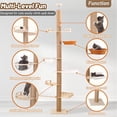 thumbnail image 5 of Ealing Floor to Ceiling Cat Tree, Height Adjustable 7-Tier Tower 98-102", Wooden Pet Tree with 7 Sisal Scratching Post for Indoor Cats-, 5 of 9