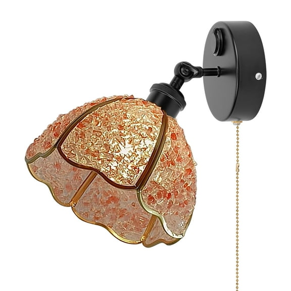 Kiven 12V LED Interior Lights with USB Port,RV Reading Lamp with Pull Chain Switch,4W Tiffany-style Wall Sconce Adjustable Warm White for RV Caravans Boats, Hard-Wired Surface Mount DZ0585