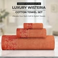 thumbnail image 4 of Superior Wisteria Floral Cotton 8 Piece Assorted Towel Set, Mandarin Orange, 4 of 8