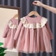 thumbnail image 1 of Vestido de princesa de primavera y otoño para niñas, vestido de gasa de algodón de moda con manga larga y mono, 1 of 5