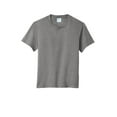thumbnail image 3 of Port Co Teen Unisex Regular Plain Short Sleeves T-Shirt Graphite Hthr Small, 3 of 3
