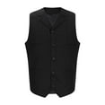 thumbnail image 2 of Wancir Mens V Neck Suit Vest Retro 5 Button Suede Leather Regular Fit Casual Waistcoat for Prom,Husband Gift,Daily Wear, 2 of 7
