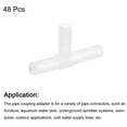 thumbnail image 3 of 48Pcs Plastic Pipe Fitting, 3/16"(4.9mm) OD Transparent T Shaped Aquarium Air Connector Tubing for Fish Tank, 3 of 7