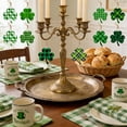 thumbnail image 3 of 12pcs St Patricks Day Shamrock Gift Pendant - Single-Sided Clover Hanging Decor, Irish Party Scene Layout Ornament, Lightweight Plastic Pendant for Door Wall Window Indoor St Paddys Day Accent, Green, 3 of 8