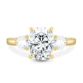 thumbnail image 2 of 3.00Ct Elongated Cushion Cut Lab-Grown Diamond Trilogy Engagement Ring, Cathedral, 10K Yellow Gold, 2 of 7