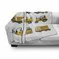 thumbnail image 3 of Construction Soft Flannel Fleece Throw Blanket, Illustration of Big Vehicles Pattern Engineering Building Theme, Cozy Plush for Indoor and Outdoor Use, 50" x 60", Yellow Grey White, by Ambesonne, 3 of 6